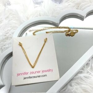 Jennifer Zeuner Gold tone Double Star Necklace